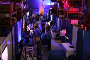 guests visiting participating rep booths during Techni-Lux Technology Day 2018, Orlando, Florida USA