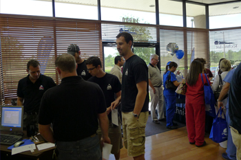 guests registering in the lobby Techni-Lux 20th Anniversary Open House 2010, Orlando, Florida USA