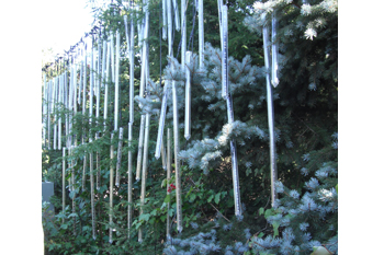 a string of 80 DMX Wand LED Tubes in the daylight - LightmosFEAR - Fright Fest, Six Flags New England - Agawam, Massachusetts