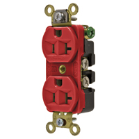 HBL5352R 20a 125v 520R Female Duplex Outlet Receptacle - Industrial, Red