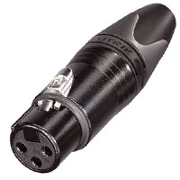 NC3FXX-BAG XLR Cable End XX Series 3 pin Female - black/silver