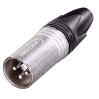 NC3MXX XLR Cable End XX Series 3 pin Male - nickel/silver