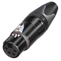 NC4FXX-BAG XLR Cable End Female 4 pin - black/silver