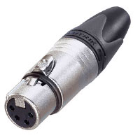 NC4FXX XLR Cable End Female 4 pin - nickel/silver