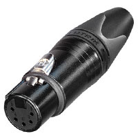 NC5FXX-B XLR Cable End Female 5 pin - black/gold