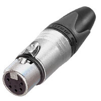 NC5FXX XLR Cable End Female 5 pin - nickel/silver