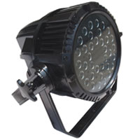 UltraLED LEDpar Outdoor Tricolor RGB 36 x 3 watt fixture, 25 degrees, DMX with dual yoke, Black 100-250vAC