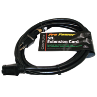 Extension Cord 12/3SJTW - 5 foot, cUL, Nema 5-15 male to female edison 125v/15A - Black