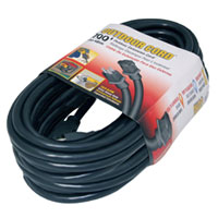 Extension Cord 12/3SJTW - 100 foot, cUL, Nema 5-15 male to female edison 125v/15A - Black