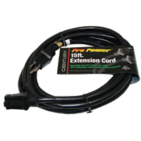 Extension Cord 12/3SJTW - 15 foot, cUL, Nema 5-15 male to female edison 125v/15A - Black