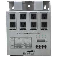 Dimmer Pack 4 Channel - dimmer/chase with DMX - 120vAC/60hz - Silver