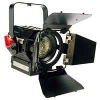 Fresnel 3inch 300w w/barndoors and color frame - no plug - no lamp