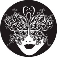 ROSCO:260-82863 -- 82863 Carnival Butterfly Mardi Gras Mask Bw Glass Gobo, Size: Specify