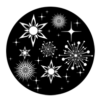 ROSCO:260-82894 -- 82894 Retro Snowflakes BW Glass Gobo, Size: Specify