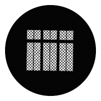 GAM:250-G535 -- G535 Elizabethan Windows Steel Metal Gobo, Size: Specify