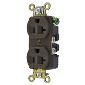HBL5352BK 20a 125v 520R Female Duplex Outlet Receptacle - Industrial, Black