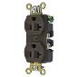 HBL5352BK 20a 125v 520R Female Duplex Outlet Receptacle - Industrial, Black