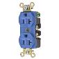 HBL5352BL 20a 125v 520R Female Duplex Outlet Receptacle - Industrial, Blue