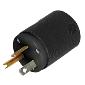 HBL5366EBK Edison 20a 125v Male Plug Black