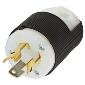 HBL4720C Twistlock 15a 125v 2Pole/3Wire Male Plug Black/White