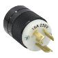 4570 Twistlock 15a 250v  2Pole, 3 Wire Male Black/White