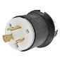 HBL2321 Twistlock 20a 250v 2pole/3wire Male Plug Black/White