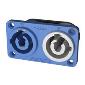 SAC3MPA-02 Power chassis connector with quick lock, Power in and out Blue/gray, rated at 20A/250V AC
