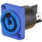 HBLPMIDBL Receptacle Panel Mount - Insul-Lock powerCON type - power in (blue)