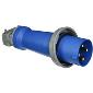 HBL4100P9W Pin and Sleeve 100a/125a 200-250v 3 phase 3pole/4wire Male Plug Blue
