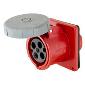 HBL460R7W Pin and Sleeve 60a 480v 3 phase 3pole/4wire Female Receptacle Red