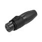 SCWF3-B XLR 3pin Female IP65, black shell, golden contacts