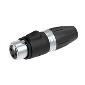 SCWF3 XLR 3pin Female IP65, chromium shell, golden contacts