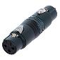 NA3FF-B Gender Turnaround Adapter - 3 pin Female XLR to 3 pin Female XLR - pre-wired, black