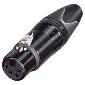 NC4FXX-B XLR Cable End Female 4 pin - black/gold