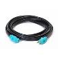 Extension Cord Flat 12/3SJTW - 15 foot, cUL, Nema 5-15 male to female edison 125v/15A - Blue Connectors /  Black Cord