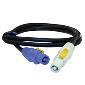 PowerCon Jumper Cord 14/3SJO - 3 foot,  NAC3FCA Blue to NAC3FCB Gray - Black