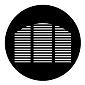 ROSCO:250-77755 -- 77755 Morgue Window Steel Metal Gobo By Paul Gallo, Size: Specify