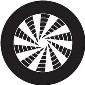 ROSCO:260-82813 -- 82813 Pinwheel Crop Circle Bw Glass Gobo, Size: Specify